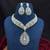 Cubic Zirconia Bridal Necklace Set, Silver Tone Teardrop Pendant Earrings, Prom Jewelry