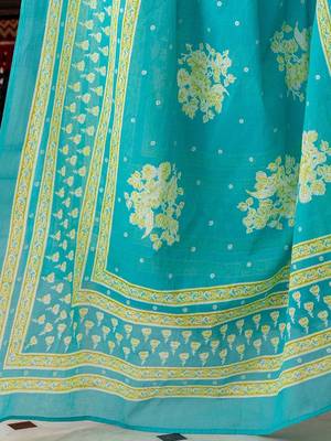 Women Floral Printed Regular Pure Cotton Kurta with Trousers & With Dupatta 5