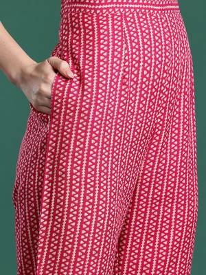 Ethnic Motifs Printed Sequinned Pure Cotton Kurta with Trousers & With Dupatta 3