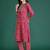 Ethnic Motifs Printed Sequinned Pure Cotton Kurta with Trousers & With Dupatta