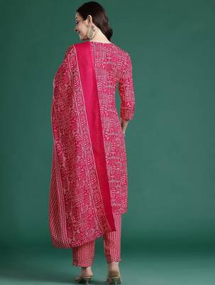 Ethnic Motifs Printed Sequinned Pure Cotton Kurta with Trousers & With Dupatta 7