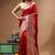 red crepe saree with desighner varanasi ghat theme zari border
