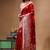 red crepe saree with desighner varanasi ghat theme zari border