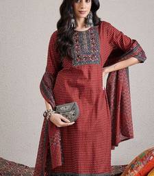 Ethnic Motifs Printed Pure Cotton Kurta with Trouser & With Dupatta