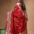 red crepe saree with desighner varanasi ghat theme zari border