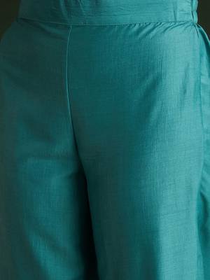 Ethnic Motifs Embroidered Thread Work Straight Kurta With Trousers & Dupatta 3