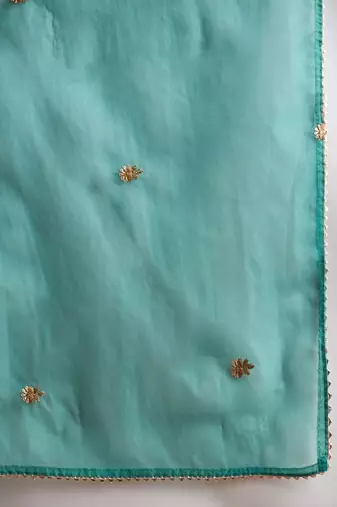 Ethnic Motifs Embroidered Thread Work Straight Kurta With Trousers & Dupatta