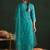 Ethnic Motifs Embroidered Thread Work Straight Kurta With Trousers & Dupatta