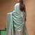 sea green mashru silk blend saree with silver zari weaving & woven border