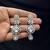 Cubic Zirconia Bridal Necklace Earrings Set, Silver Tone Wedding Jewelry