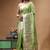 green crepe saree with desighner varanasi ghat theme zari border