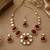 kundan ruby mehendi polish necklace set with earrings and maang tikka for bridal wedding jewelry