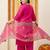 Plus Size Pink Embroidered Straight Kurta Trousers With Dupatta Set