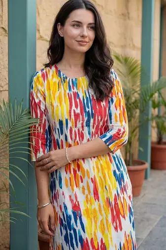 Women Printed Regular Pure Cotton Kurta with Trousers