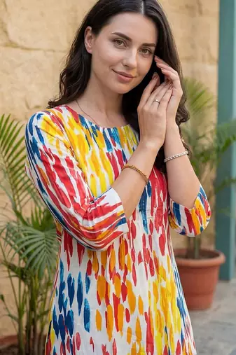 Women Printed Regular Pure Cotton Kurta with Trousers