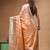 coral crepe saree with desighner varanasi ghat theme zari border