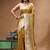 gold crepe saree with desighner varanasi ghat theme zari border