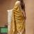 gold crepe saree with desighner varanasi ghat theme zari border