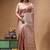 rose gold crepe saree with desighner varanasi ghat theme zari border