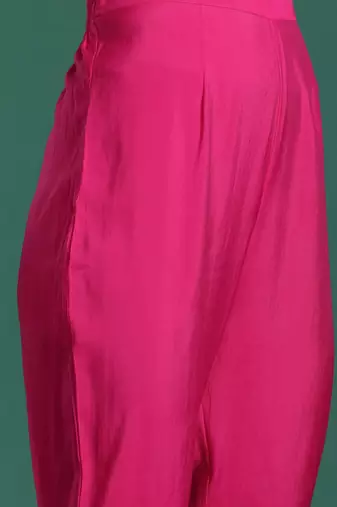 Women Ethnic Motifs Embroidered Pleated Mirror Work Kurta with Trousers