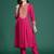 Women Ethnic Motifs Embroidered Pleated Mirror Work Kurta with Trousers