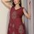 Women Woven Design Embroidered Cotton Kurta with Palazzos