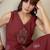 Women Woven Design Embroidered Cotton Kurta with Palazzos