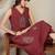 Women Woven Design Embroidered Cotton Kurta with Palazzos