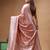 blush pink mashru silk blend saree with silver zari weaving & woven border