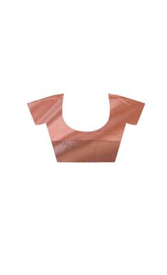 blush pink mashru silk blend saree with silver zari weaving & woven border 4