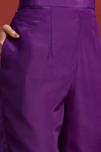 Floral Embroidered Sequinned Kurta With Trousers & Dupatta