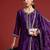Floral Embroidered Sequinned Kurta With Trousers & Dupatta