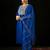 V Neck Floral Yoke Design Zardozi Straight Kurta with Trouser & Dupatta