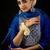 V Neck Floral Yoke Design Zardozi Straight Kurta with Trouser & Dupatta