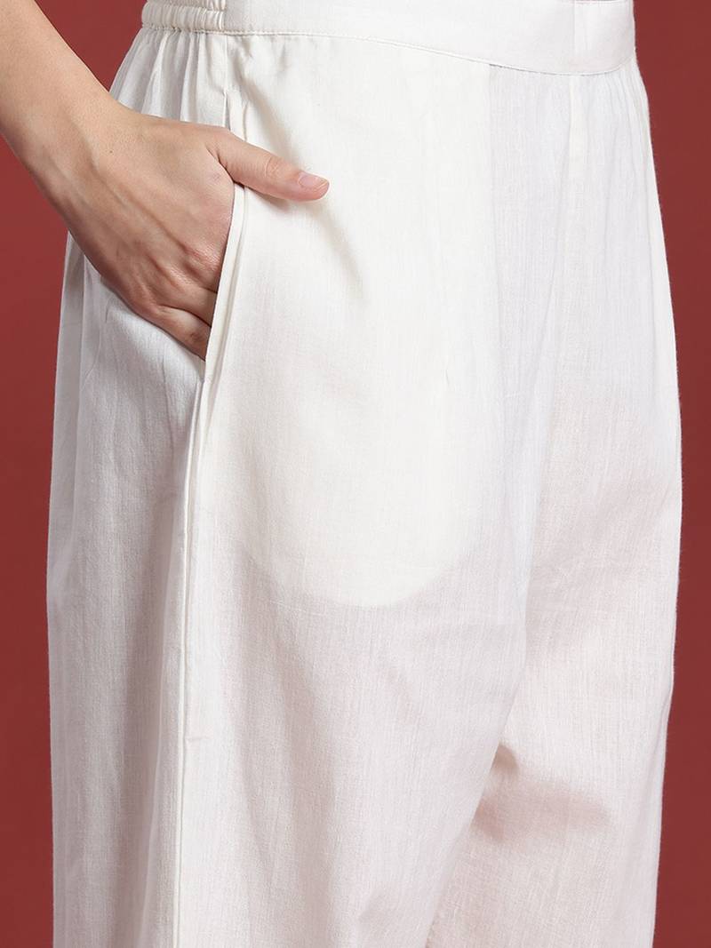 Floral Printed Pure Cotton Kurta with Trousers & With Dupatta