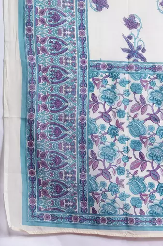 Floral Printed Pure Cotton Kurta with Trousers & With Dupatta