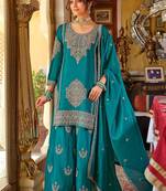 Women Ethnic Motifs Embroidered Mirror Work Kurta with Palazzos & Dupatta