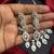 Cubic Zirconia Bridal Necklace Earrings Set, Silver Crystal Statement Jewelry
