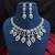Cubic Zirconia Bridal Necklace Earrings Set, Silver Crystal Statement Jewelry