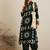 Green Floral Printed Stones & Beads Shirt Collar Straight Kurta with Salwar