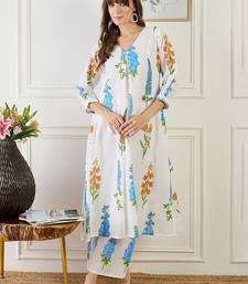 Floral Printed A-Line Pure Cotton Kurta With Trouser