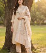 Women Ethnic Motifs Embroidered Regular Thread Work Kurta with Trousers & With Dupatta