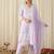 women ethnic motifs embroidered regular chikankari  cotton kurta with trousers & with dupatta