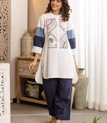 Women Ethnic Motifs Printed Regular Pure Cotton Kurta with Trousers