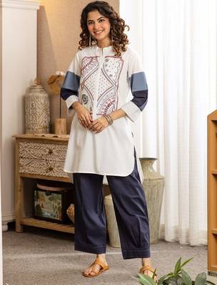 Women Ethnic Motifs Printed Regular Pure Cotton Kurta with Trousers 4