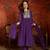  purple mull chanderi flared kurti pant set