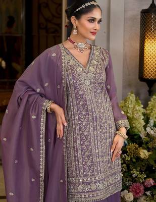 Women Ethnic Motifs Embroidered Kurta with Sharara & Dupatta 2