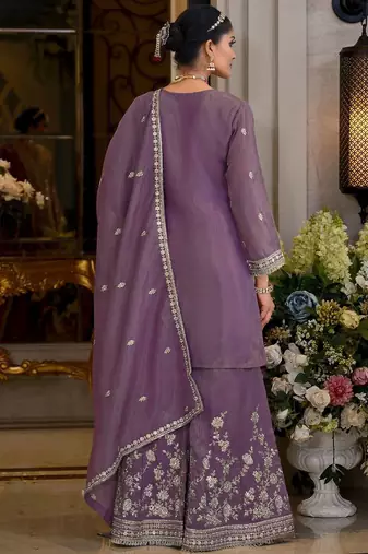 Women Ethnic Motifs Embroidered Kurta with Sharara & Dupatta
