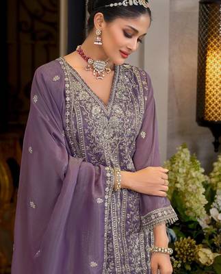 Women Ethnic Motifs Embroidered Kurta with Sharara & Dupatta 6