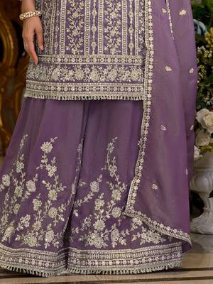 Women Ethnic Motifs Embroidered Kurta with Sharara & Dupatta 7